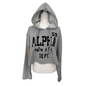 Women's ALPHA Industries cropped hoodie SZ: 2XL